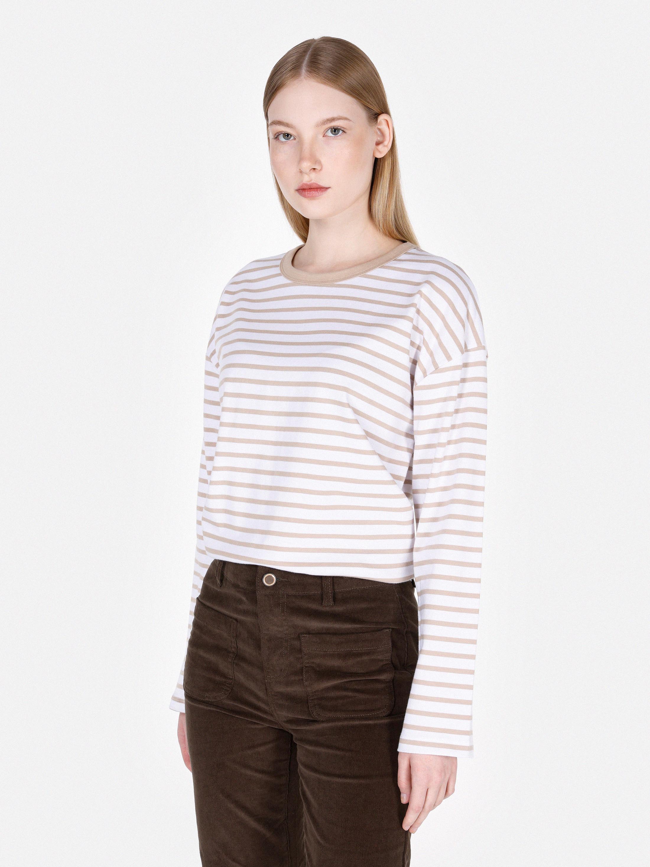 Акція на Лонгслів довгий жіночий Colin's CL1073949BEI S Beige від Rozetka