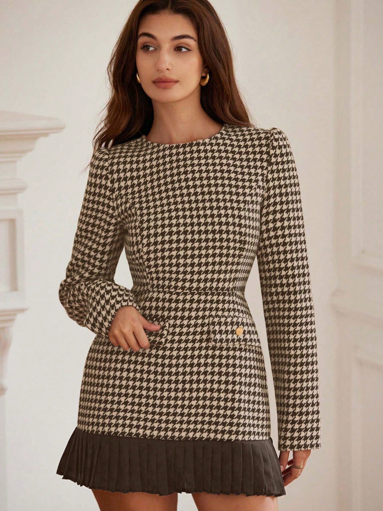 Акція на Сукня осіння жіноча SHEIN GD-00207431 L Коричнева від Rozetka