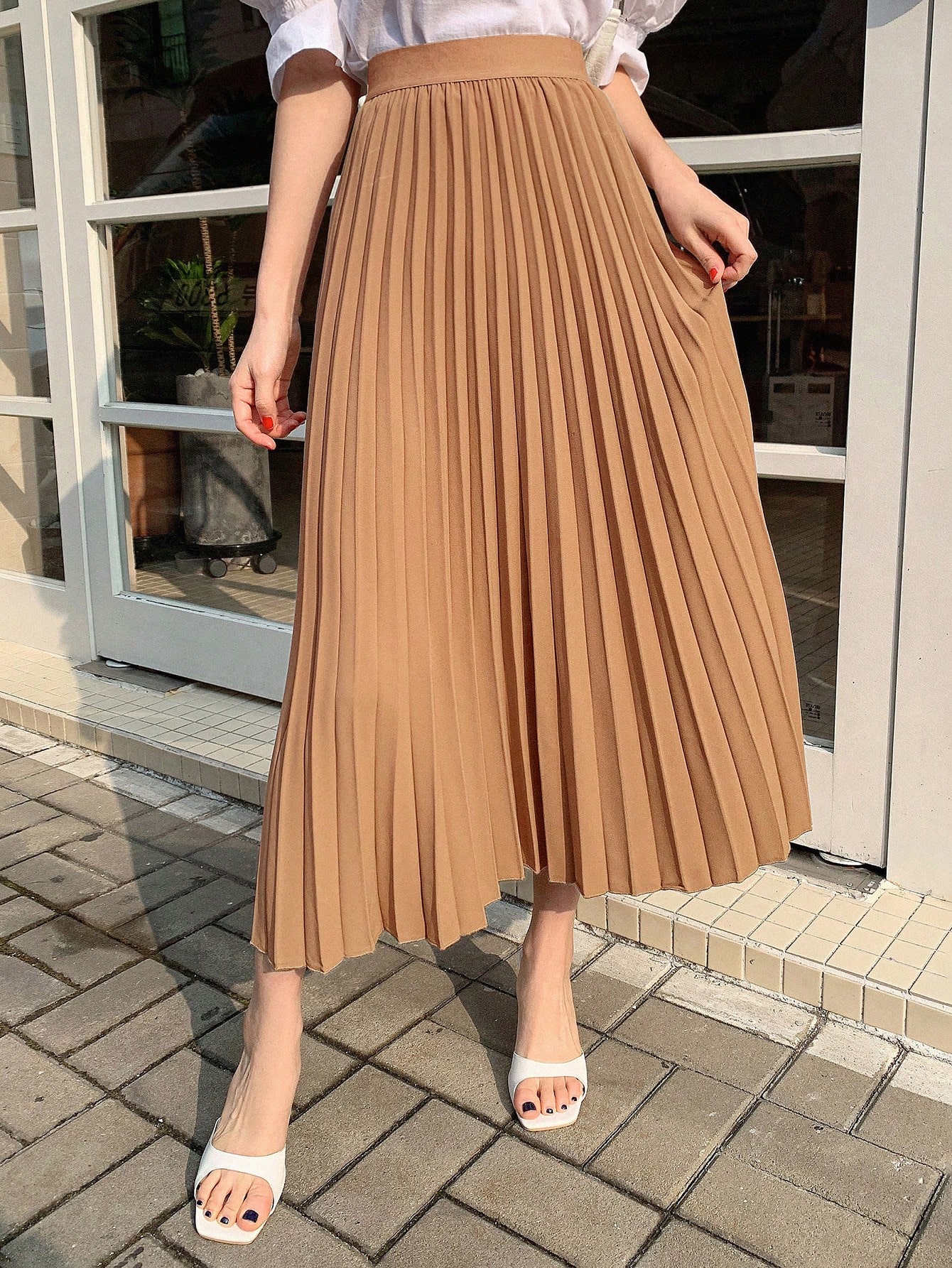 Акція на Спідниця літня жіноча SHEIN GD-00201605 L Помаранчева від Rozetka