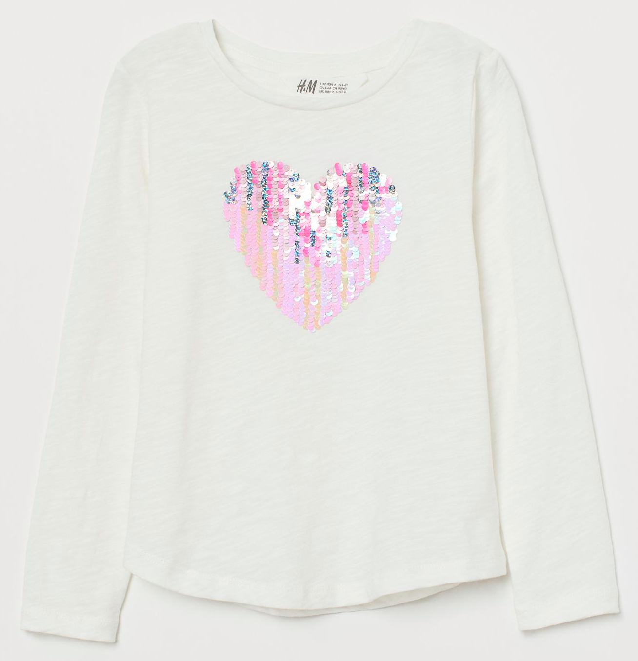

Футболка с длинным рукавом H&M 0806190 1 134-140 Белая