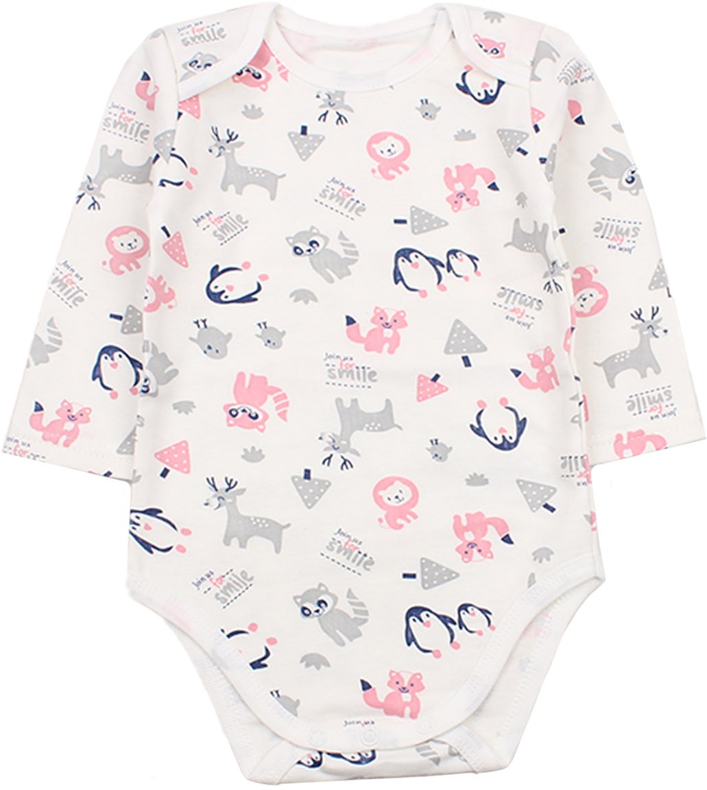 

Боди Фламинго 494-310-1 80 см Молочное с розовым