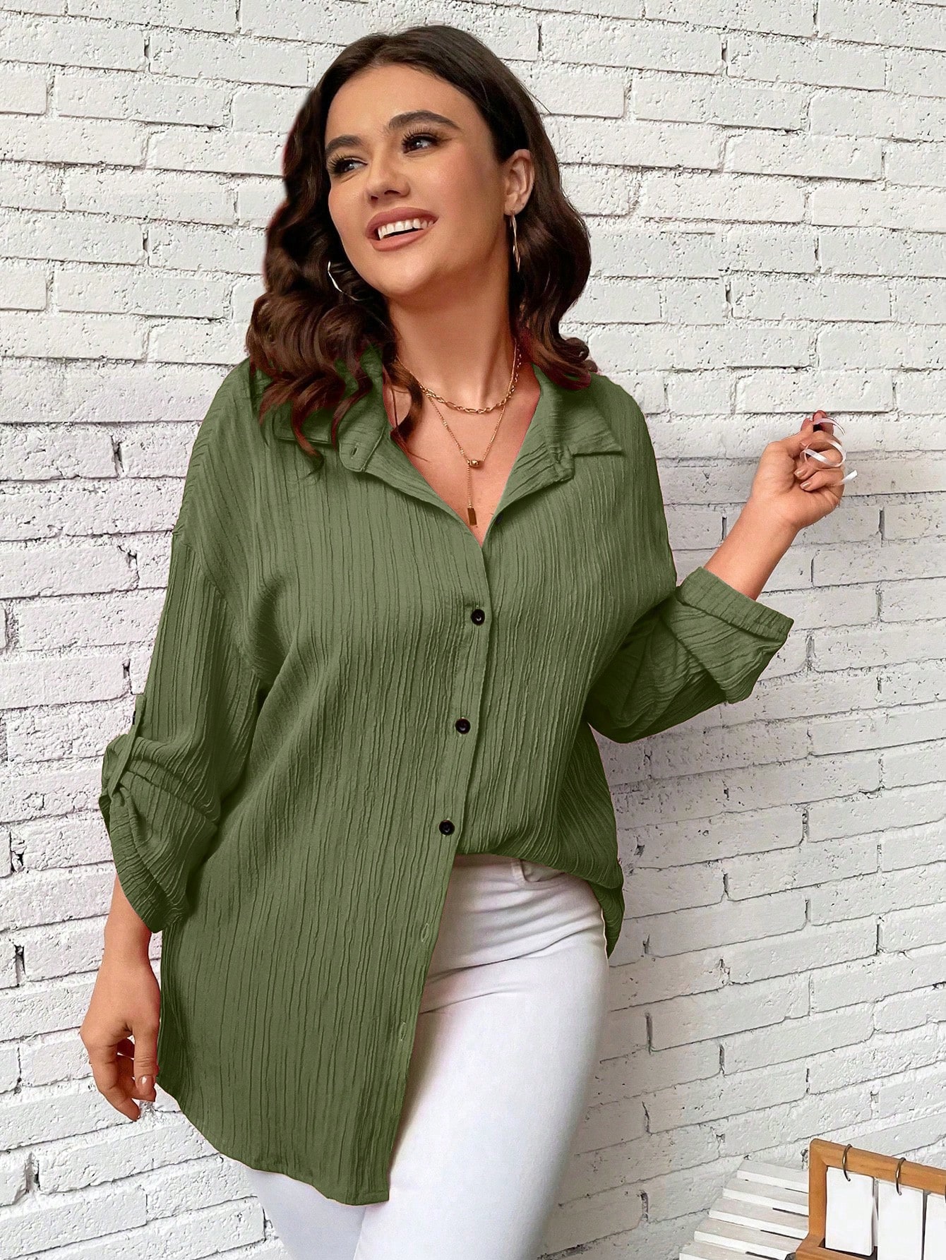 Сорочка оверсайз жіноча SHEIN GD-00219150 0XL Зелена від Rozetka на платформі USKIDKA Акція на Сорочка оверсайз жіноча SHEIN GD-00219150 0XL Зелена від Rozetka