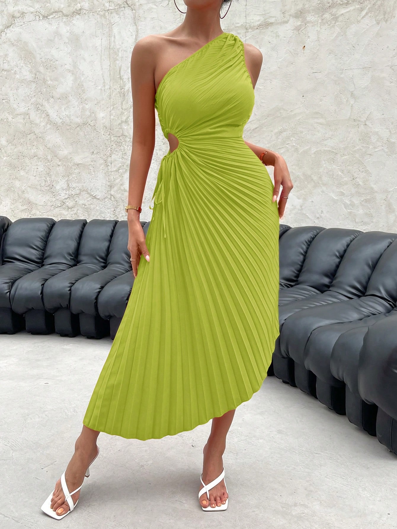 Акція на Сукня довга літня жіноча SHEIN GD-00196672 XS Зелена від Rozetka