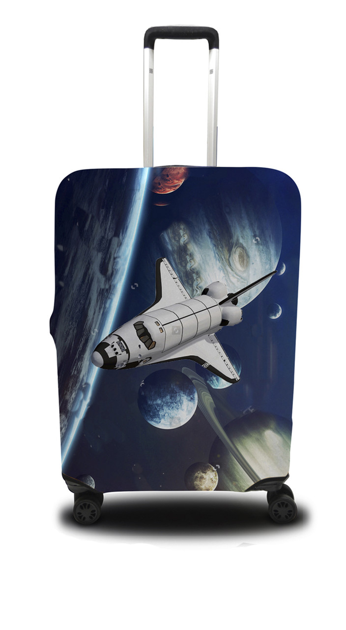 

Чехол для чемодана Coverbag шатл M сине-черный