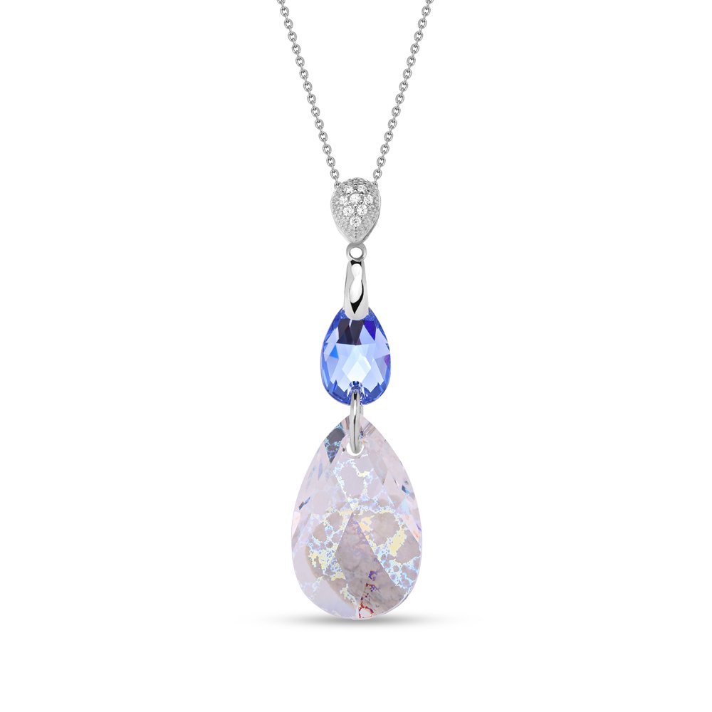 

Серебряный кулон c цепочкой SPARK Double Drop со Swarovski модели NC323061061LSWP
