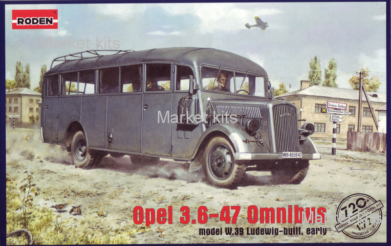 

Немецкий штабной автобус Opel Blitz Omnibus W39 1:72 RODEN (RN720)