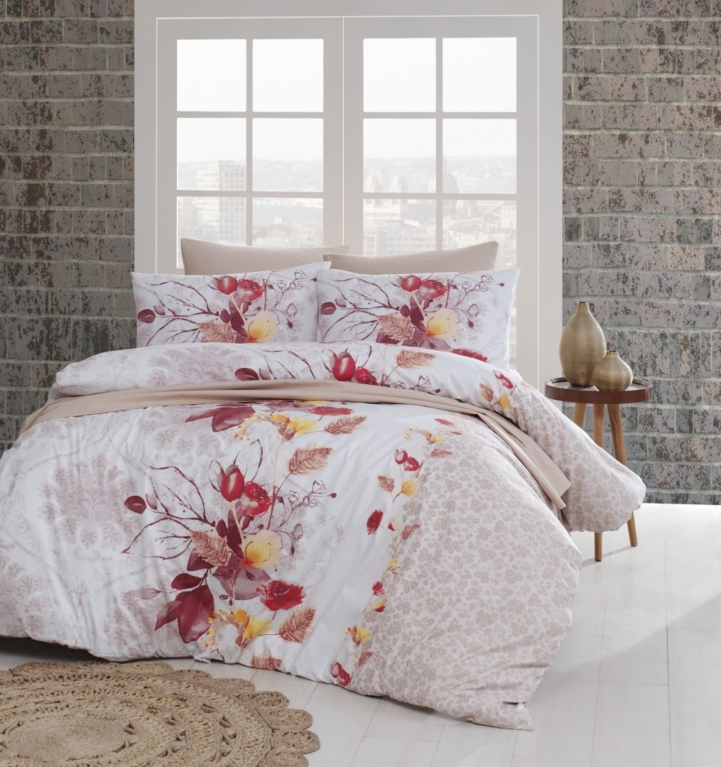 

Комплект постельного белья полуторный First Choice Ranforce Nevresim Takımı Rihanna Ekru 160х220 (FCS-0434)
