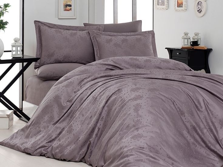 

Комплект постельного белья полуторный First Choice Jacquard SATIN Marelda Leylak 160х220 (FCS-0375)