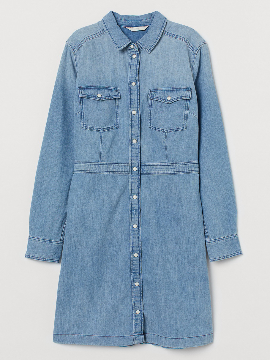 

Джинсовое платье H&M 0827012-1  Синее, Джинсовое платье H&M 0827012-1 46 Синее
