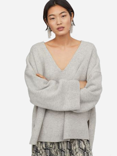 

Пуловер H&M 0710402-9 S Светло-серый