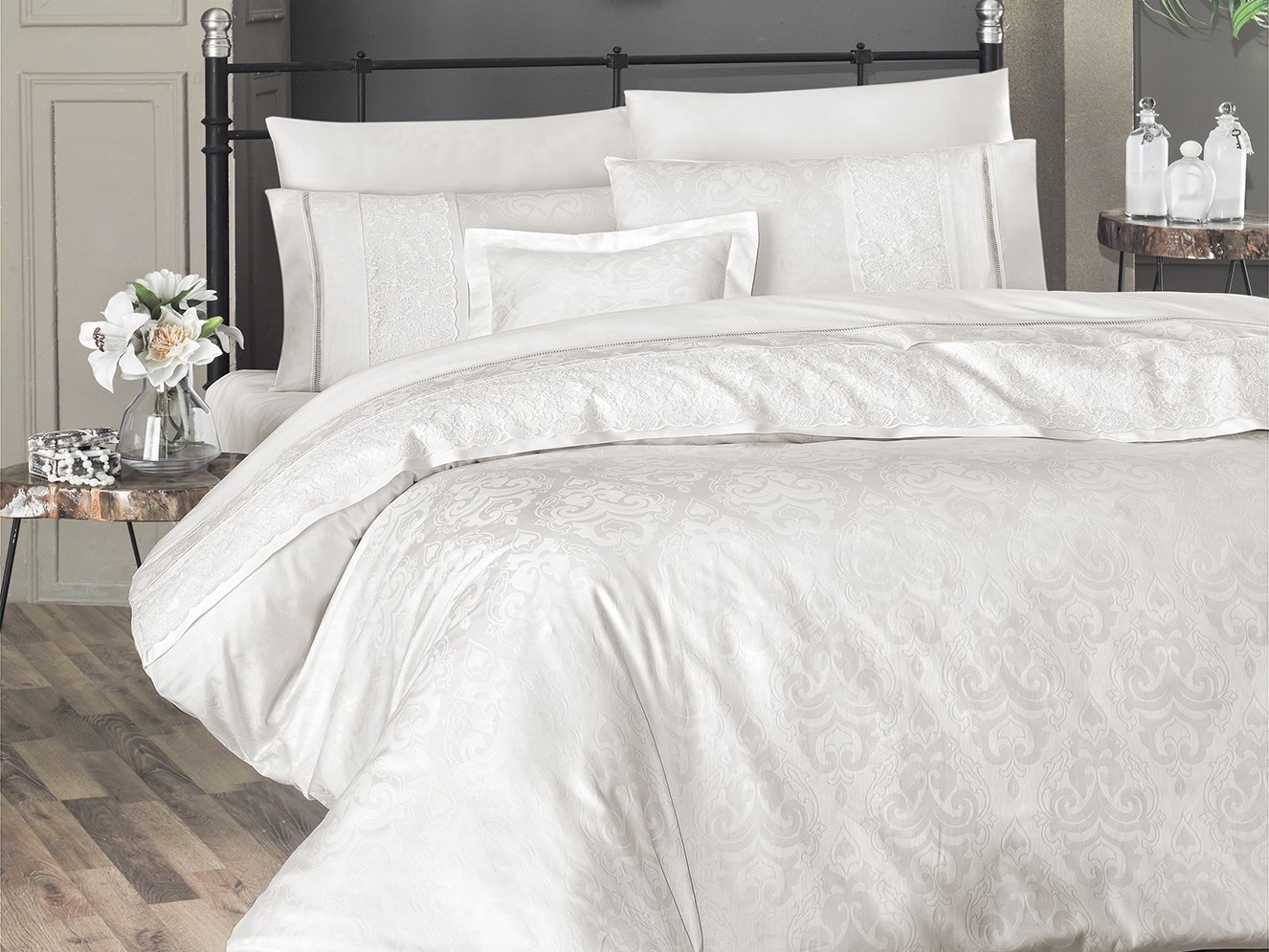 

Комплект постельного белья евро V.I.P Moonlıght Satin First Choice Stella Vişne 200х220 (FCS-0233)