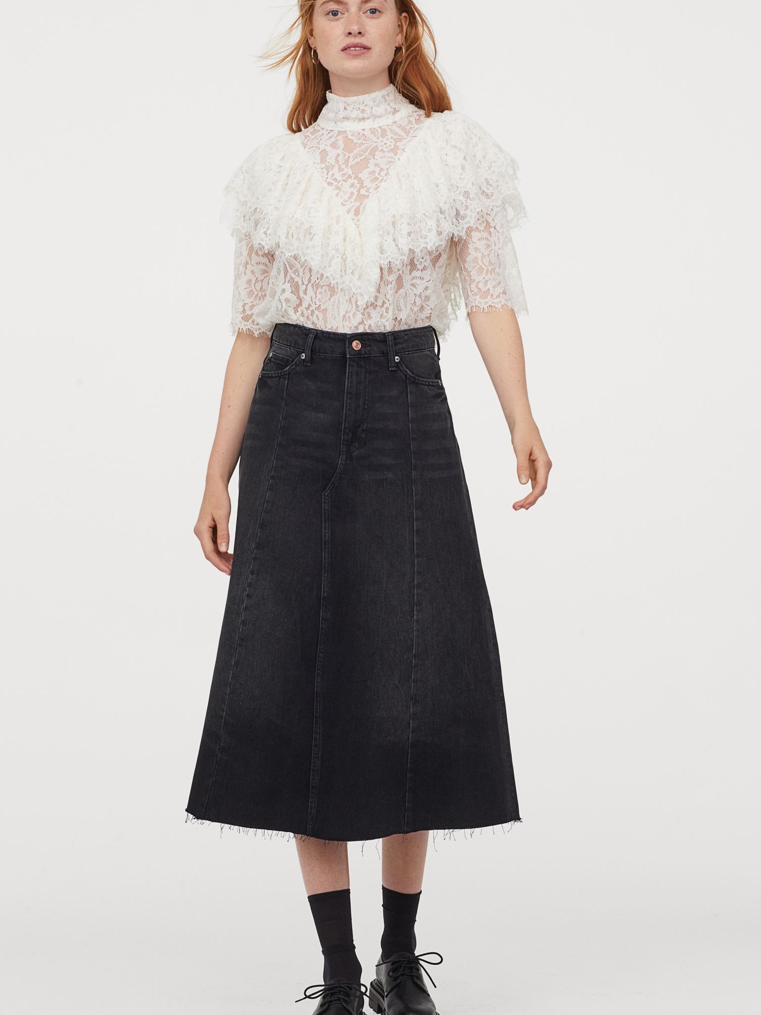 

Юбка джинсовая H&M 8233592dm 36 Черный вымытый