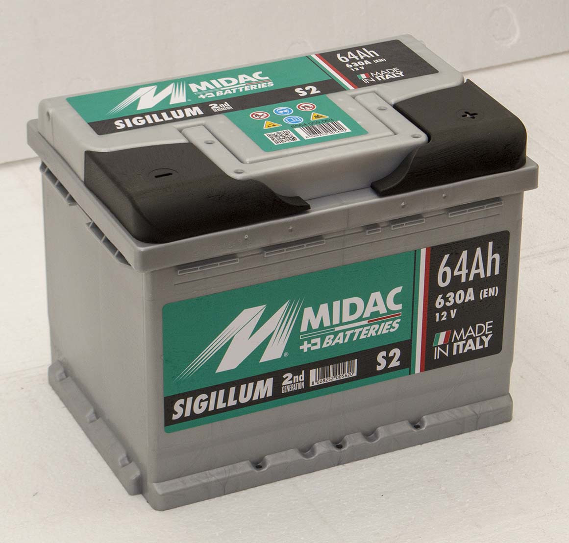 Аккумулятор 6СТ-64A MIDAC S2 Sigillum, 12V 64Ah (-/+) евро Мидак ...