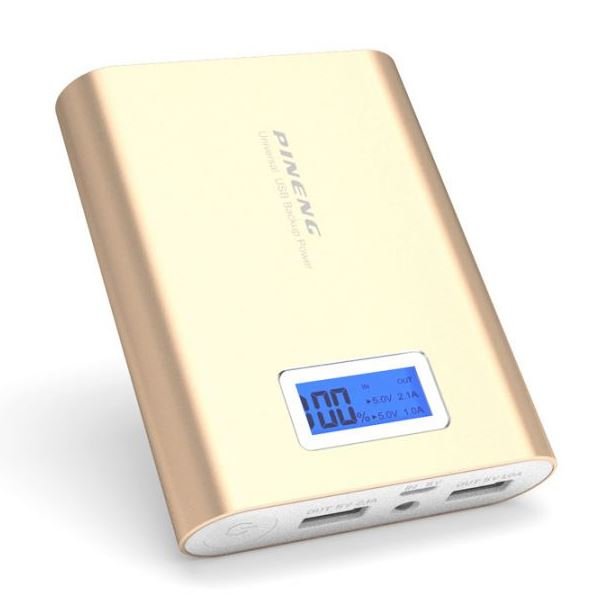 

Внешний аккумулятор Power Bank Pineng PN-988 10000 mAh Gold