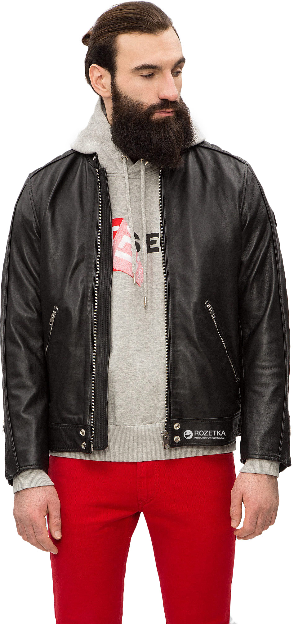 Кожаная куртка Diesel L-Quad Giacca 00S8G1/0NARY/900 XL Черная ...