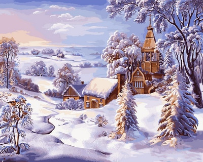

Картина по номерам VP819 Зимний пейзаж. Худ. Виктор Цыганов, 40x50 см., Babylon