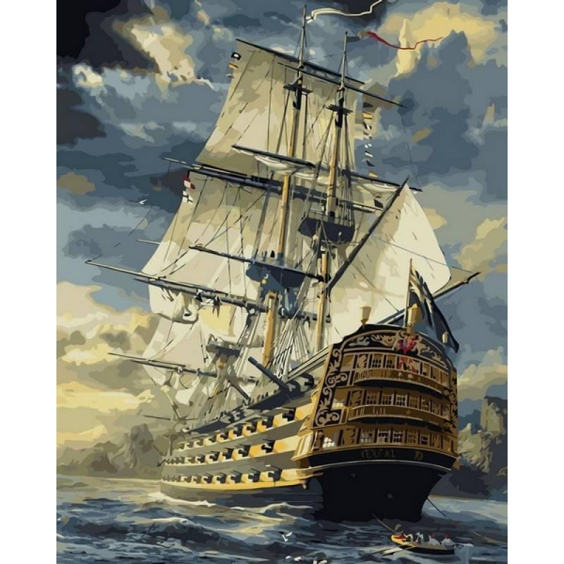 

Картина по номерам VP181 Военный фрегат. Худ. Терон Сарел, 40x50 см., Babylon