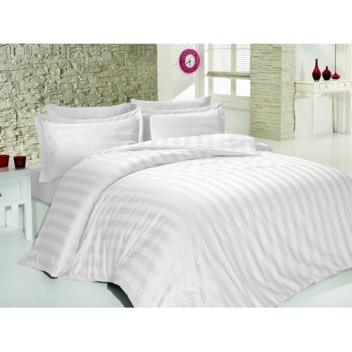 

Комплект постельного белья SoundSleep Stripes сатин-жаккард евро White