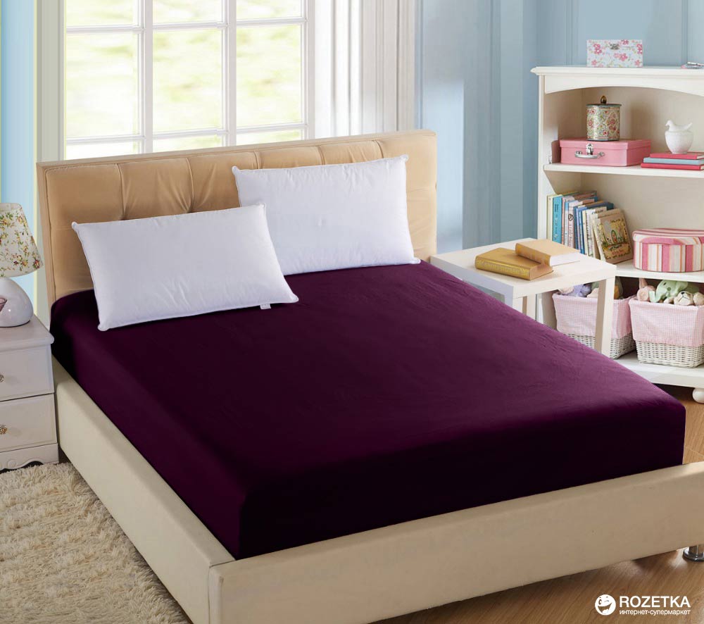 

Простынь на резинке U-tek Home Sateen 120x200х25 см Dark Plum