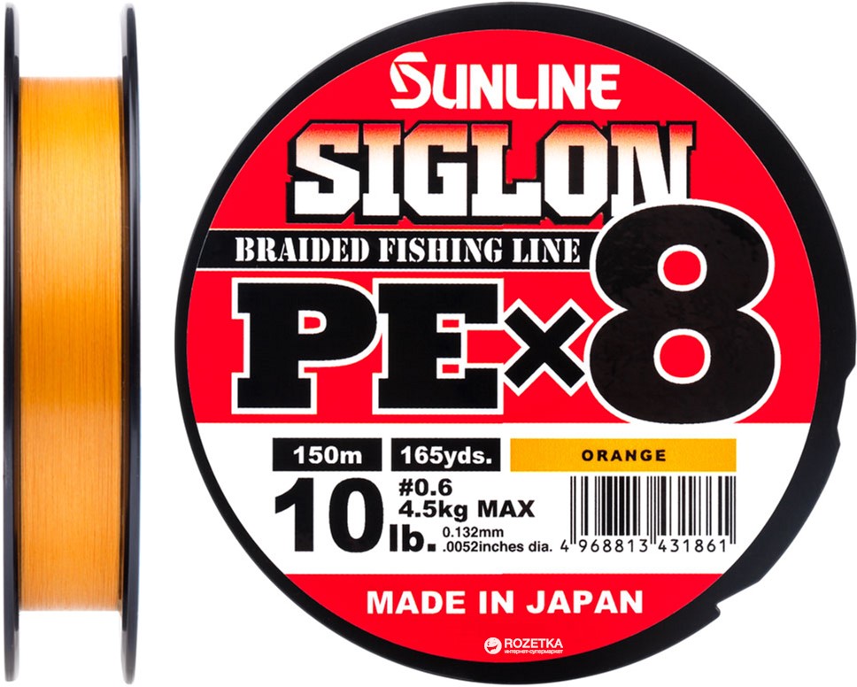 

Шнур Sunline Siglon PE х8 150 м # 0.6/0.132 мм 4.5 кг Оранжевый (16580987)