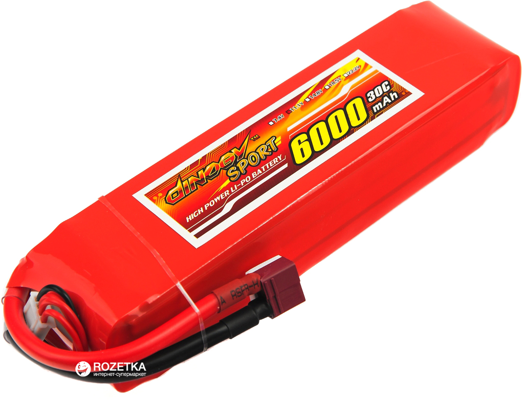 

Аккумулятор Dinogy Li-Pol 6000 mAh 11.1V 3S 30C 34x47x169мм T-Plug (2711415955189)