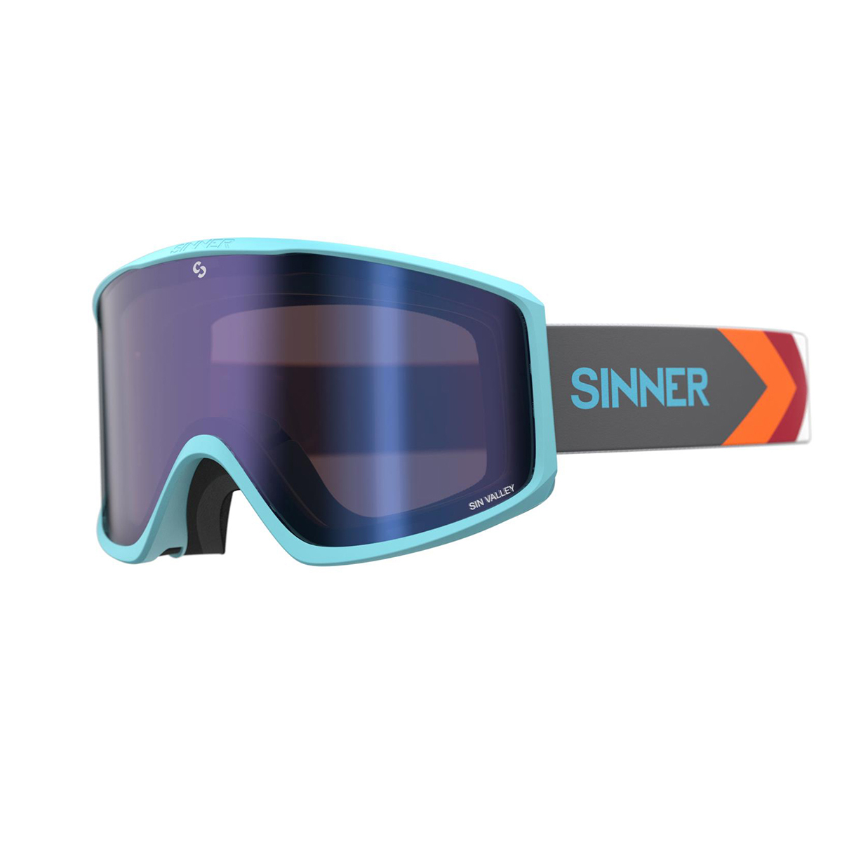 

Маска горнолыжная Sinner Sin Valley+ Blue-Blue Mir + Orange Sintec (SIGO-184-50-48)