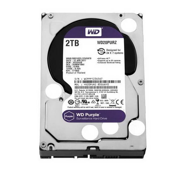 

HDD SATA 2.0TB WD Purple 5400rpm 64MB (WD20PURZ)