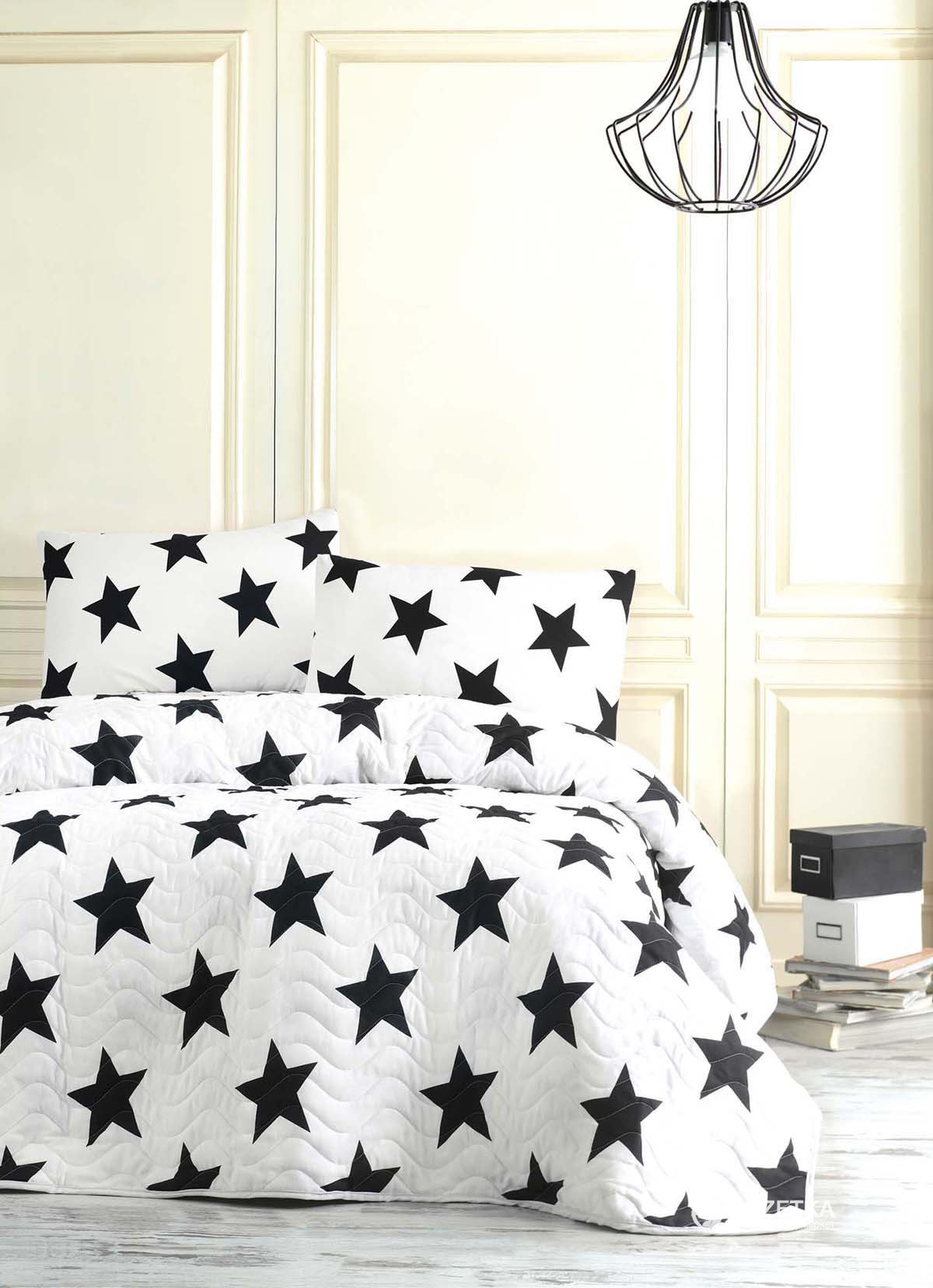 

Покрывало Eponj Home B&W Big Star 160x220 + наволочка 50x70