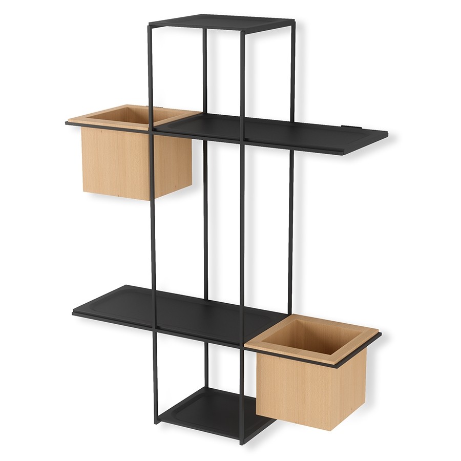 

Полка-органайзер с 2 кашпо Umbra Cubist Multi Shelf Black (1013878-427)