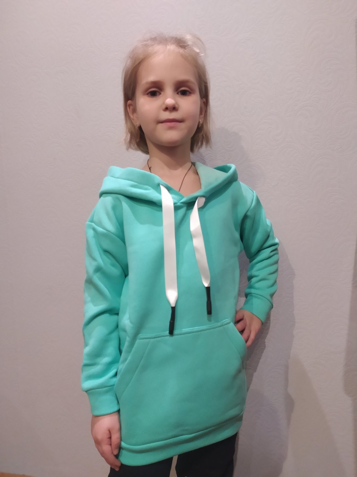 

Худи детское oversize на девочку мята 140см
