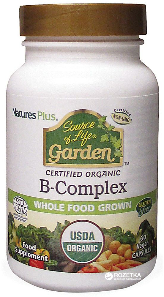 

Витамины Nature's Plus Source of Life Garden В-Complex 60 гелевых капсул (97467307322)