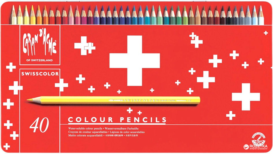 

Карандаши цветные акварельные Caran d'Ache Swisscolor металлический бокс 40 цветов (7610186040481)