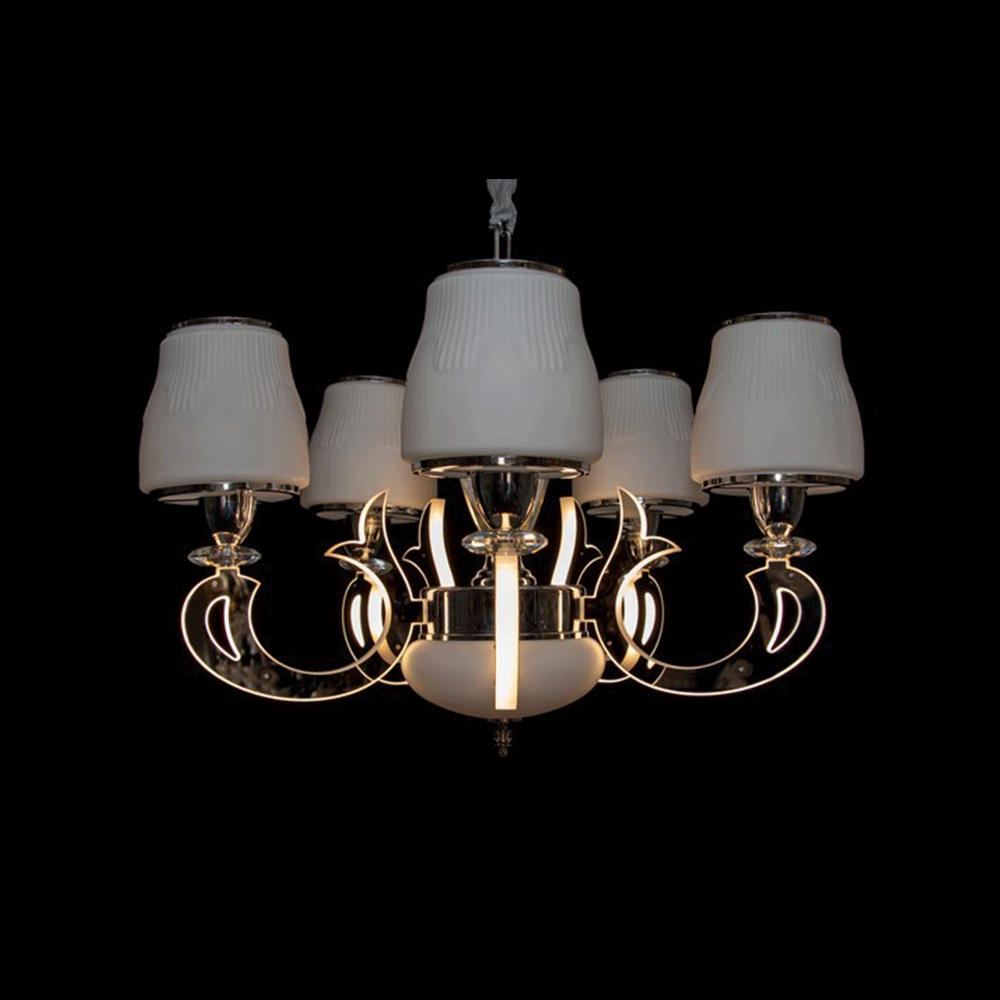 

Современная классическая люстра на 5 лампочек с LED подсветкой рожков LS-9484/5