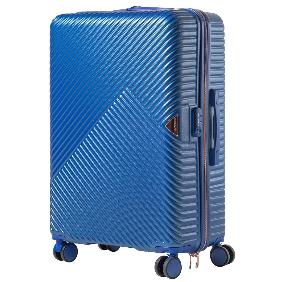 

Большой пластиковый чемодан Wings WN01 L синий middle blue