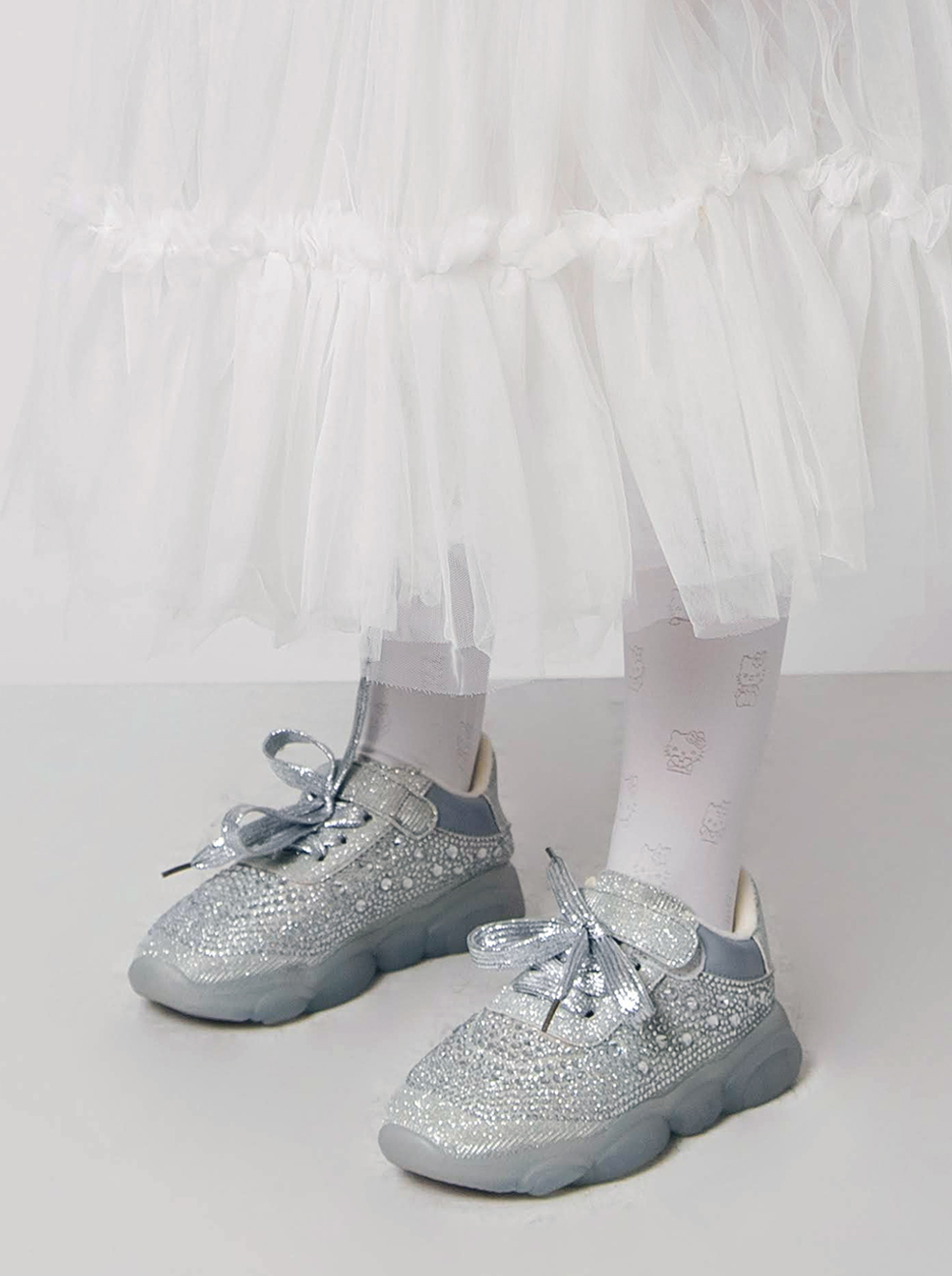 

Кроссовки теплые со стразами на силиконовой подошве JO JO серый размер 33 (19421538)