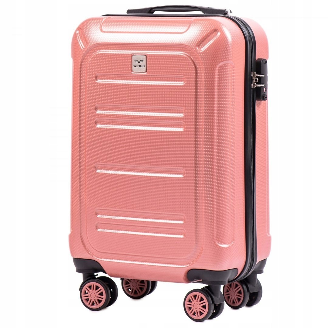 

Маленький пластиковый чемодан на 4 колесах WINGS PC175 S розовый pink