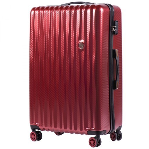 

Средний пластиковый чемодан на 4 колесах WINGS PC5223 M бордовый wine red