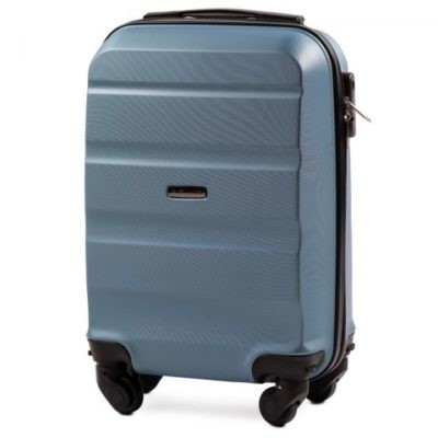 

Средний дорожный пластиковый чемодан WINGS AT01 M голубой silver blue