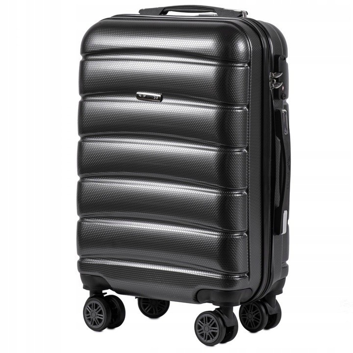 

Средний пластиковый чемодан на 4 колесах WINGS PC160 M темно серый dark grey