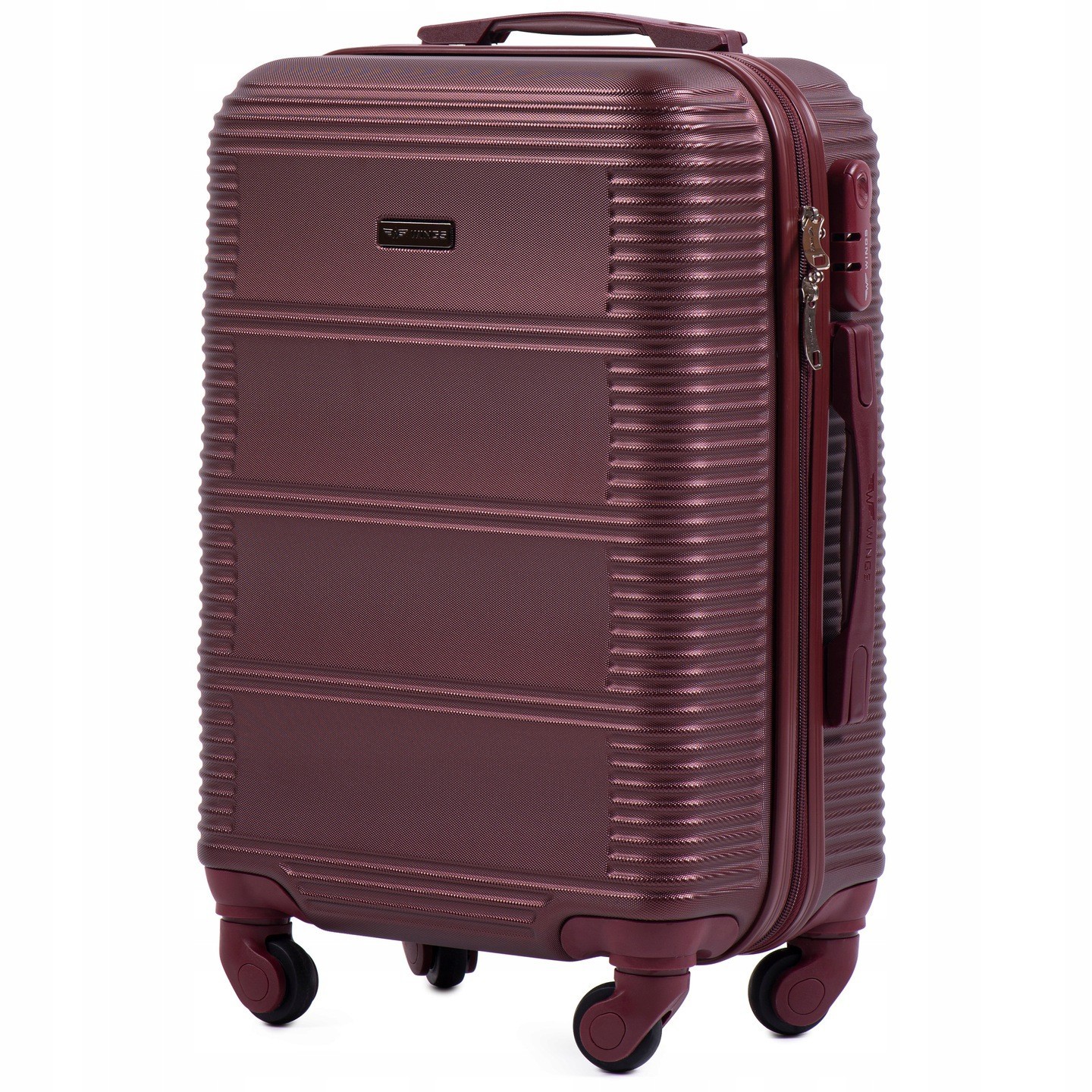 

Средний дорожный пластиковый чемодан WINGS K203 M бордовый double red