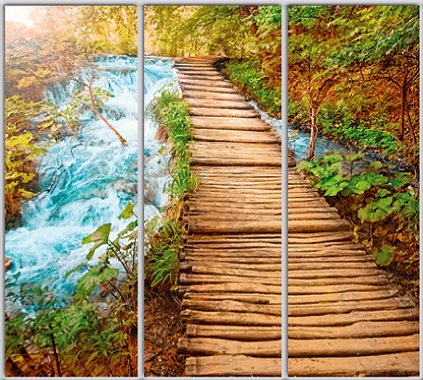 

Шкаф купе Luxe Studio Стандарт-1 Фотопечать Природа-161 2100x2400x600 трехдверный