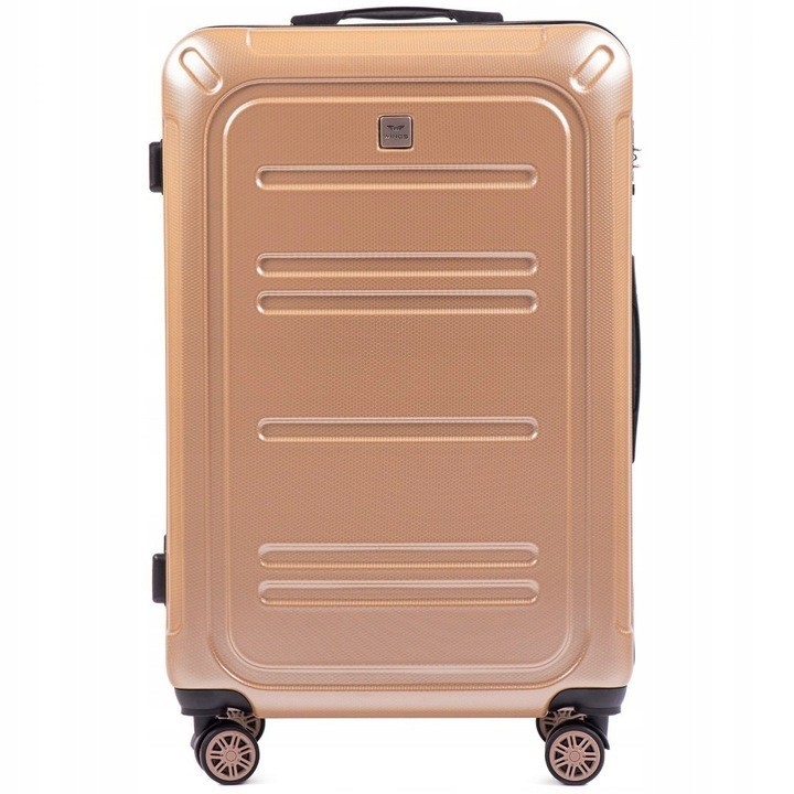 

Большой пластиковый чемодан на 4 колесах Wings PC175 L шампань champagne