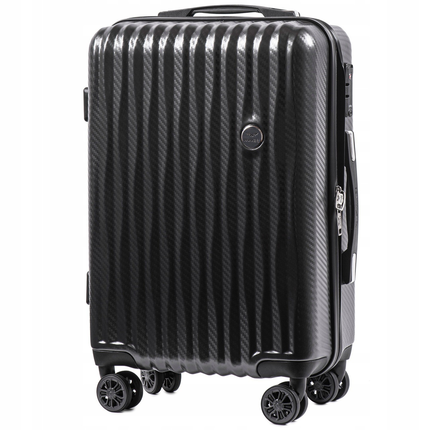 

Маленький пластиковый чемодан Wings на 4 колесах PC5223 S темно серый dark grey