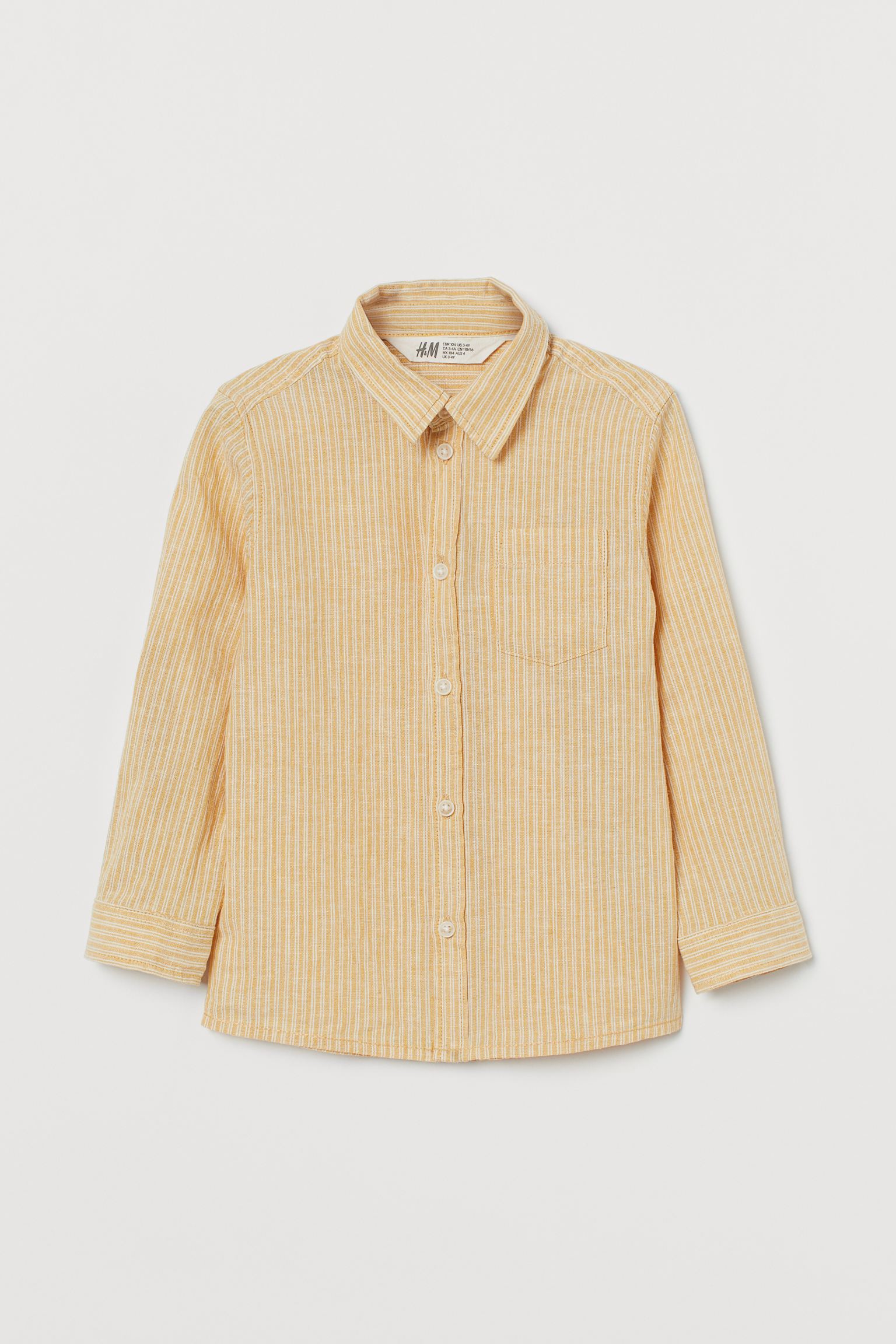 

Рубашка H&M 110 см желтый полоска 20118150791