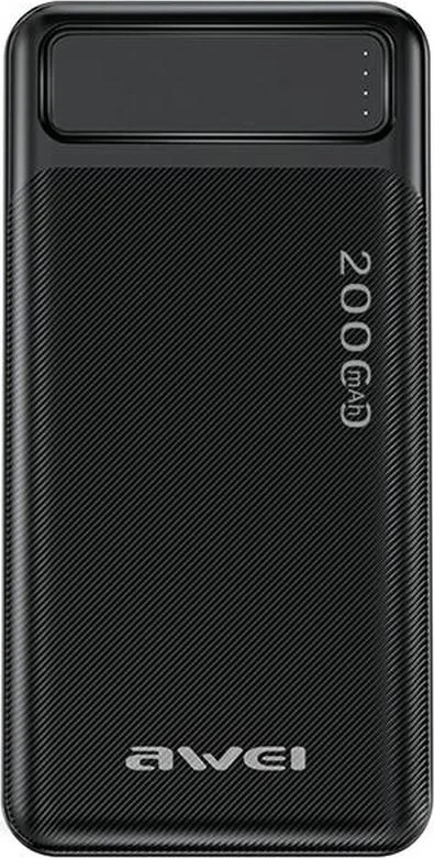 фото Зовнішній акумулятор (павербанк) Awei P6K 20000mAh Black