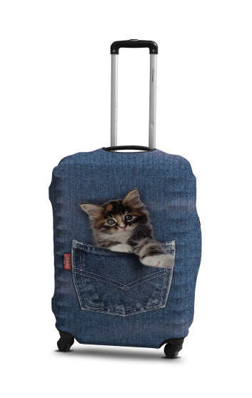 

Чехол для чемодана Coverbag кот в джинсах S