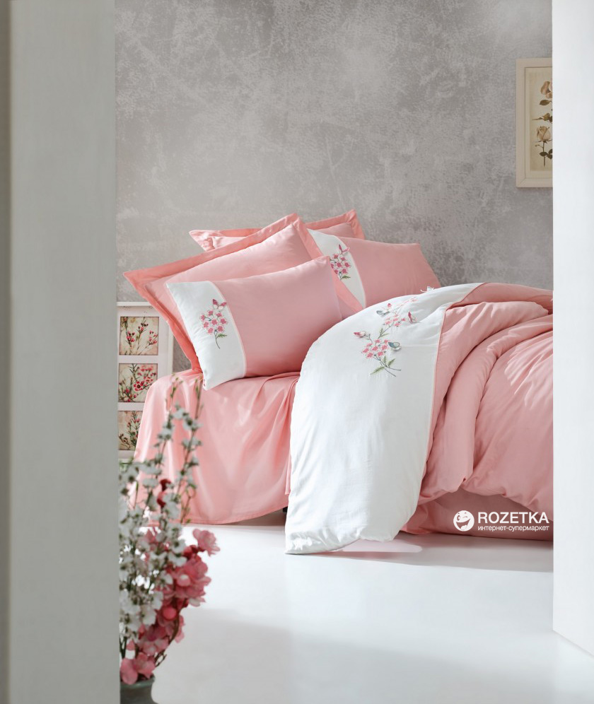 

Комплект постельного белья Cotton Box Сатин 3d Brode Sante Pudra 200x220 см