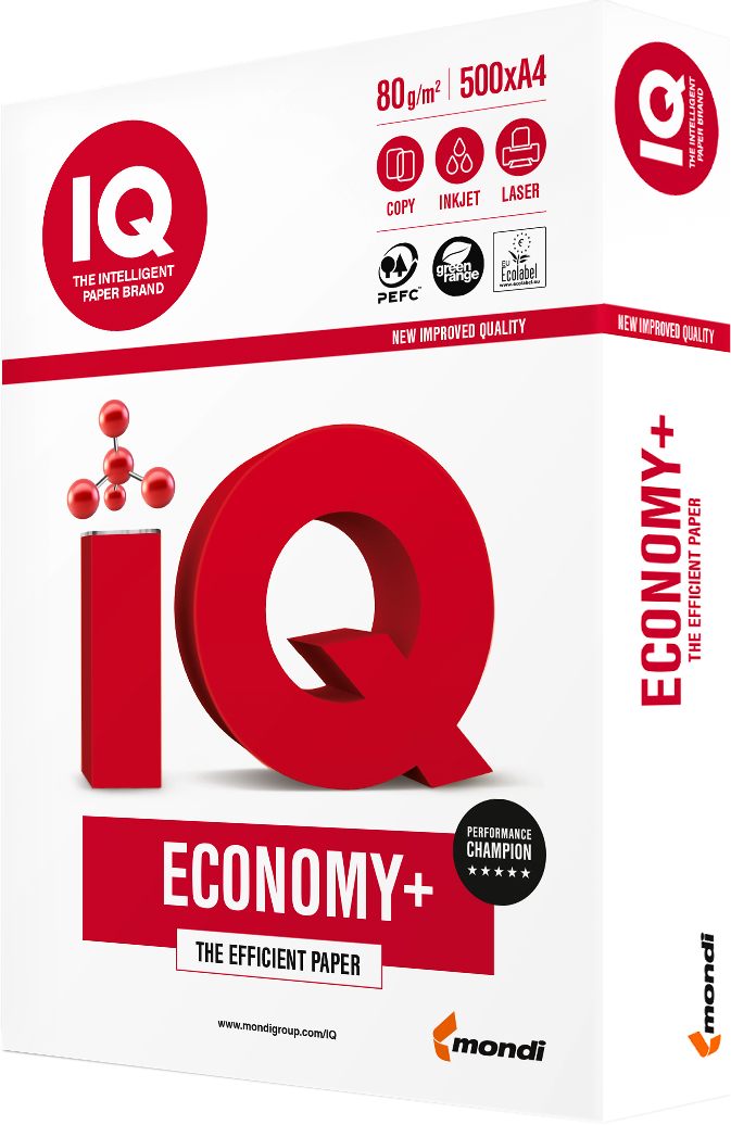 

Бумага офисная IQ Economy + А4 80 г/м2 500 листов (9003974458953)
