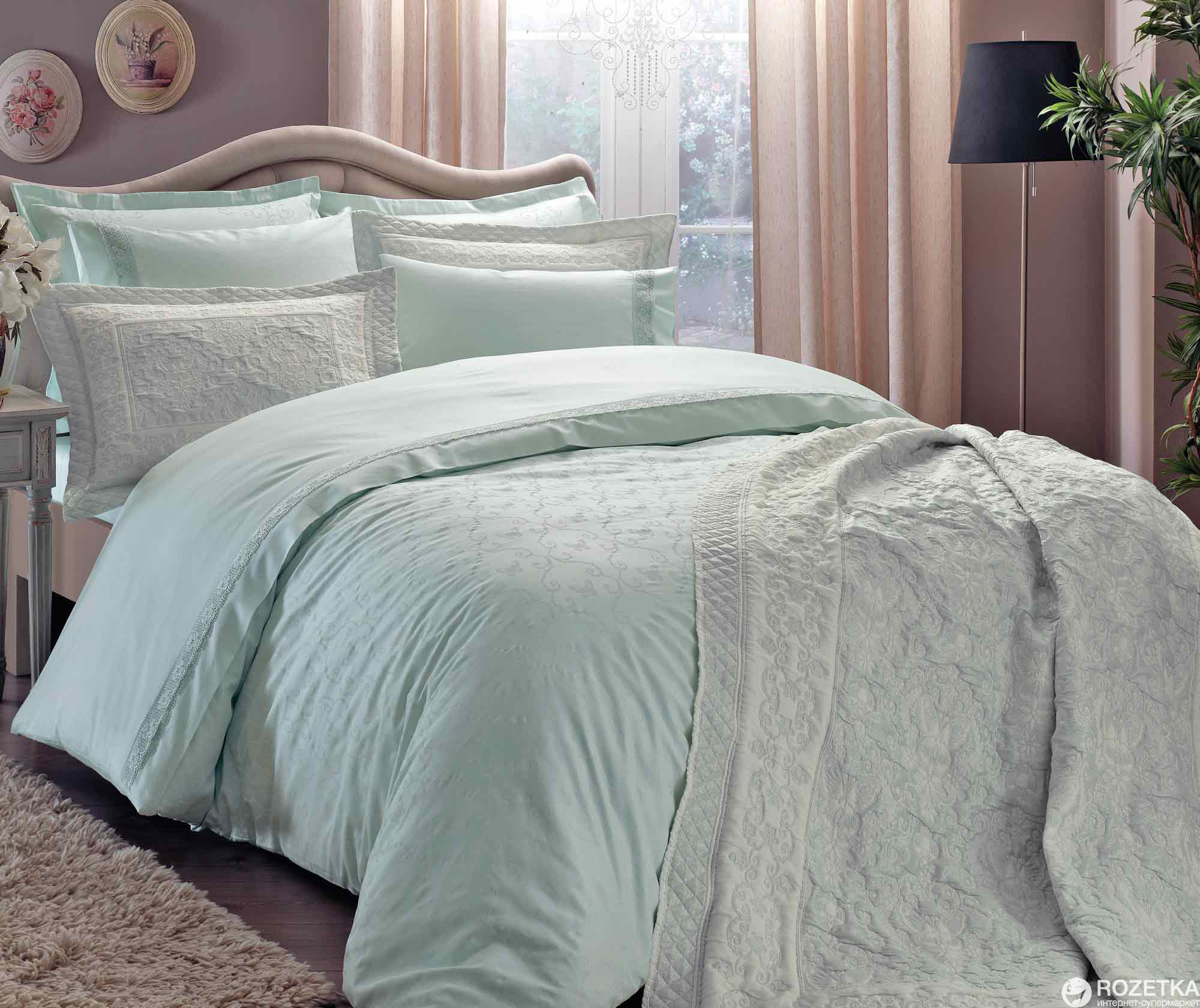 

Покрывало ТАС Selection Sunshine V52 Mint 250x260 см + наволочки 50x70 2 шт