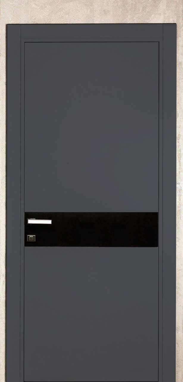 

Межкомнатная дверь Gradius 900х2040 графитовая со вставкой